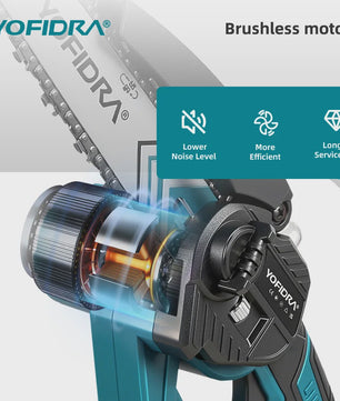 YOFIDRA Telescopische Snoeizaag 8-Inch Brushless Motor - 2-in-1 Hoge Takken Snoeien