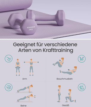 SONGMICS Dumbbell Set met Standaard - 2x1kg, 2x3kg, 2x5kg - Gecoat