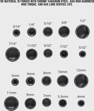 9-delige Dopmoer Sleuf Bit Set 5mm-13mm - Schroevendraaier & Sleutel Gereedschap