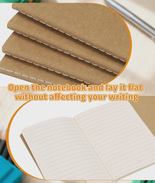 Set van 4/6 Mini A6 Notitieboekjes - Kraft Paper, Gelinieerd, Draagbaar Memo Pad