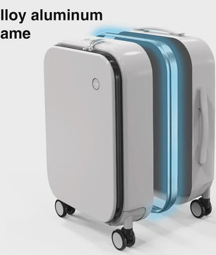Mixi Aluminium Frame Koffer - Handbagage met Vooropening & 180° Opening