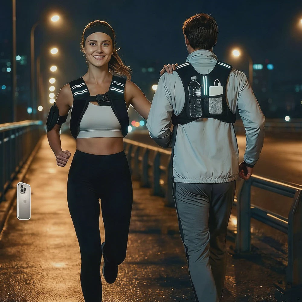 Verstelbaar Fitness Vest met Gewicht (5.4 kg) en Reflecterende Strepen - Ideaal voor Training, Yoga & Joggen