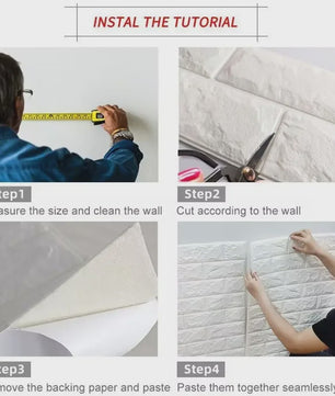 3D Baksteen Muursticker 70x100cm - Waterdicht & Zelfklevend Wanddecoratie