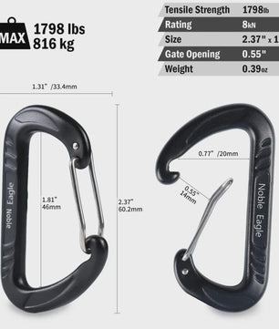15kN Aluminium D-ring Karabiners Set - Zwaar, Lichtgewicht voor Outdoor & Camping