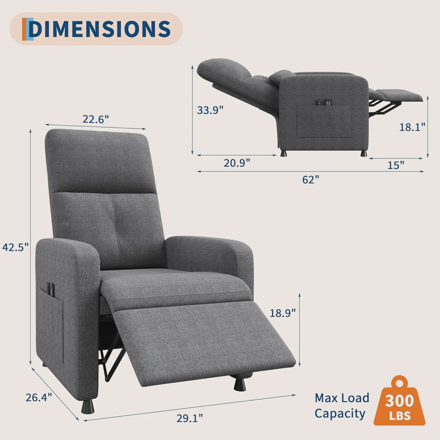 Elektrische Relaxfauteuil met Massage en Verwarmingsfunctie - Comfortabel en Verstelbaar