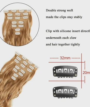 Clip-in Haarverlenging 7 Delig - 55cm Lang Krullend Synthetisch Haar
