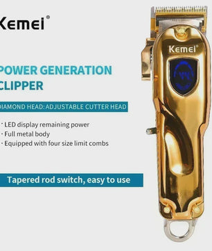 Kemei Professionele Metalen Trimmer KM-TX1/KM-2010/KM-1949 - Oplaadbaar met LED Display