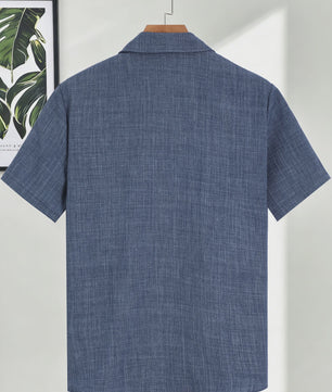 Casual Linnen Look Korte Mouw Shirt Heren - Zomerse Stijl
