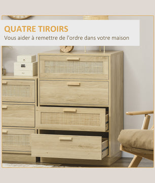 Bohemian Commode met 4 Lades - Natuurlijk Design voor Woonkamer & Hal
