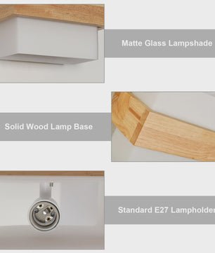 Nordische Houten Wandlamp - E27 Fitting, Natuurlijk Hout Design