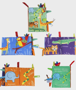 Interactief Stoffen Babyboek met Staartjes - Leerzaam en Veilig Speelgoed