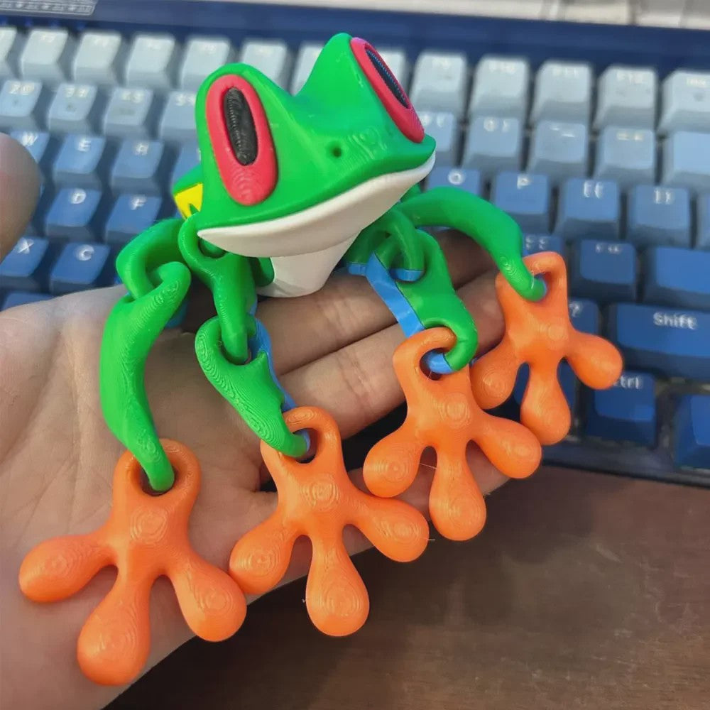 Bewegende 3D Geprinte Boomkikker - Decoratie & Bureau Speelgoed