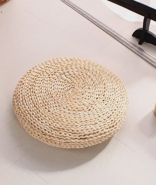 Ronde Tatami Meditatiekussen van Maïsschillen en Stro - Japans Design (30/40cm)