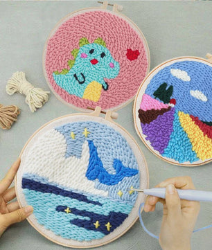 Punch Needle Borduurpakket - Dieren & Patronen - DIY Knutselset voor Beginners