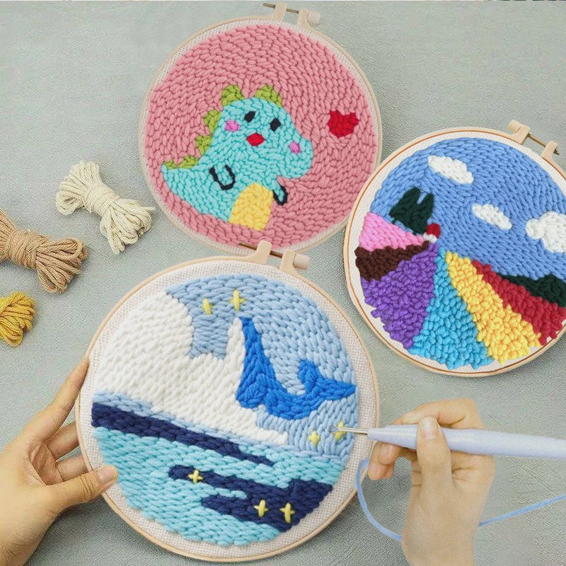 Punch Needle Borduurpakket - Dieren & Patronen - DIY Knutselset voor Beginners