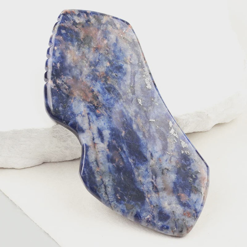 Sodalite Gua Sha Schraper - Natuurlijke Steen Gezichtsmassage & Huidverzorging