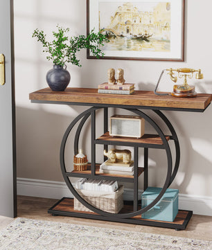 Industriële Console Tafel met 4 Niveaus - 105 cm - Entree Tafel & Bankje