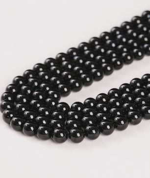 Natuurlijke Zwarte Toermalijn Kralen Rond Losse Spacer Edelsteen - 4-12mm voor Sieraden Maken