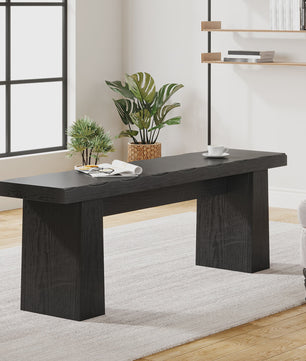 Tribesigns Houten Entree Bank Zwart - 120 cm Lange Eetkamerbank met Stevig Frame