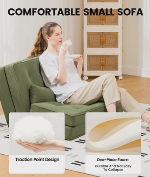 3-in-1 Slaapbank met Verstelbare Rugleuning - Compact en Comfortabel