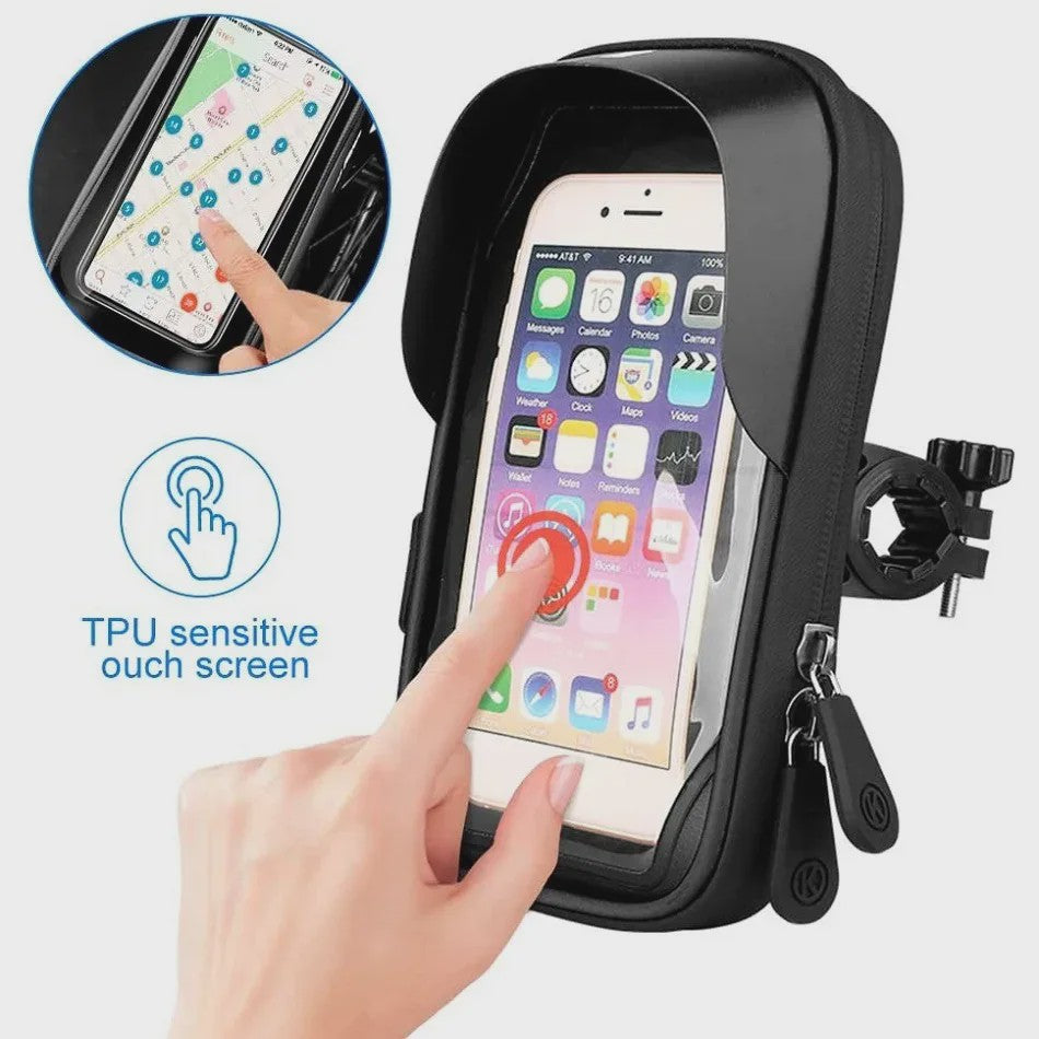 Waterdichte Fiets Telefoonhouder met Touchscreen voor Handlebar (tot 6.4 inch)