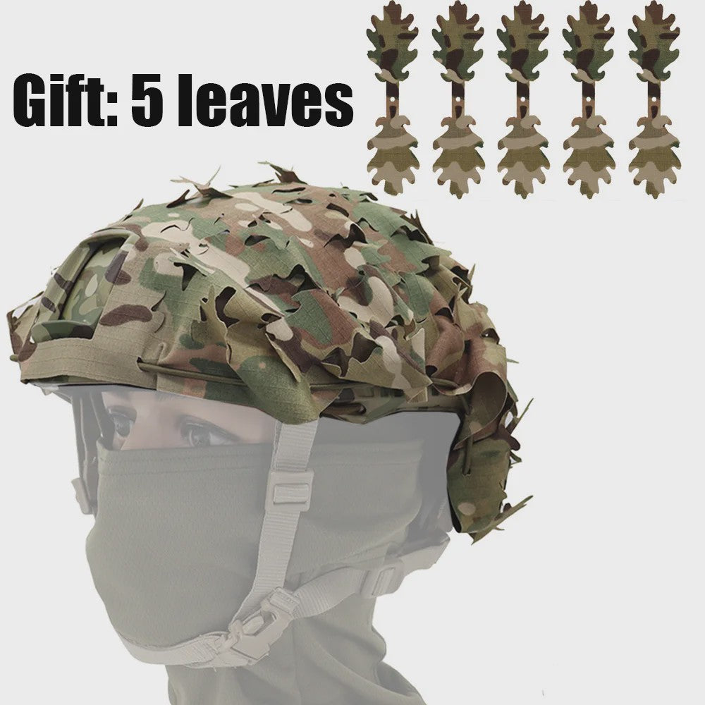 Tactische FAST Helm Cover met Laser Cutting 3D Camouflage - Jacht & Outdoor Accessoires