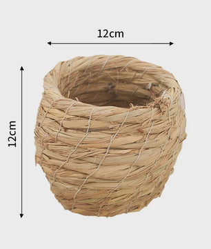 Handgeweven Stro Vogel Nest - Natuurlijk Huisje voor Vogels, Kwartels & Parkieten