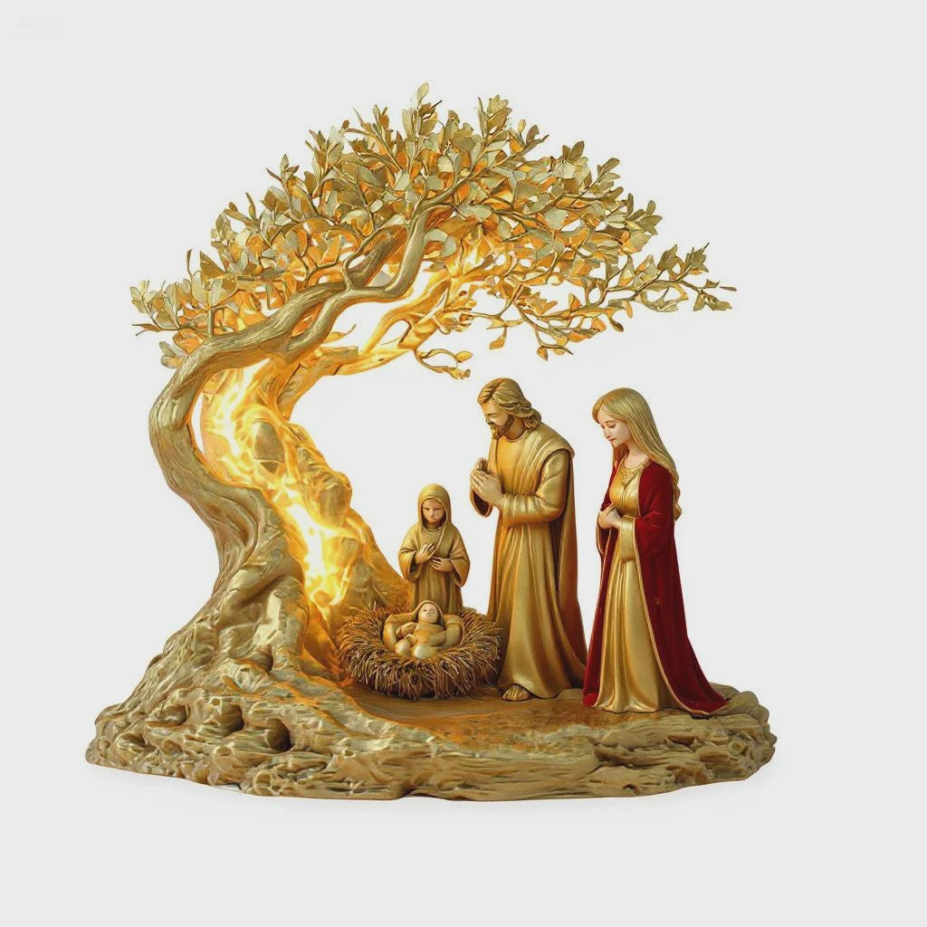 Kerststal Decoratie Beeld - Sfeervolle Jezus Scène voor Huis en Bureau