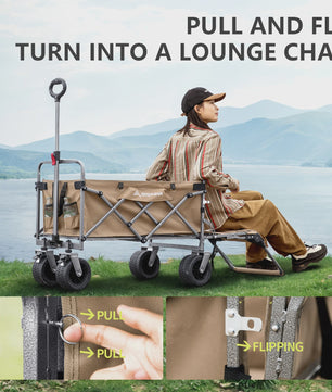 Klapbare Campingwagen met Tafelblad - Grote Capaciteit & All-Terrain Wielen