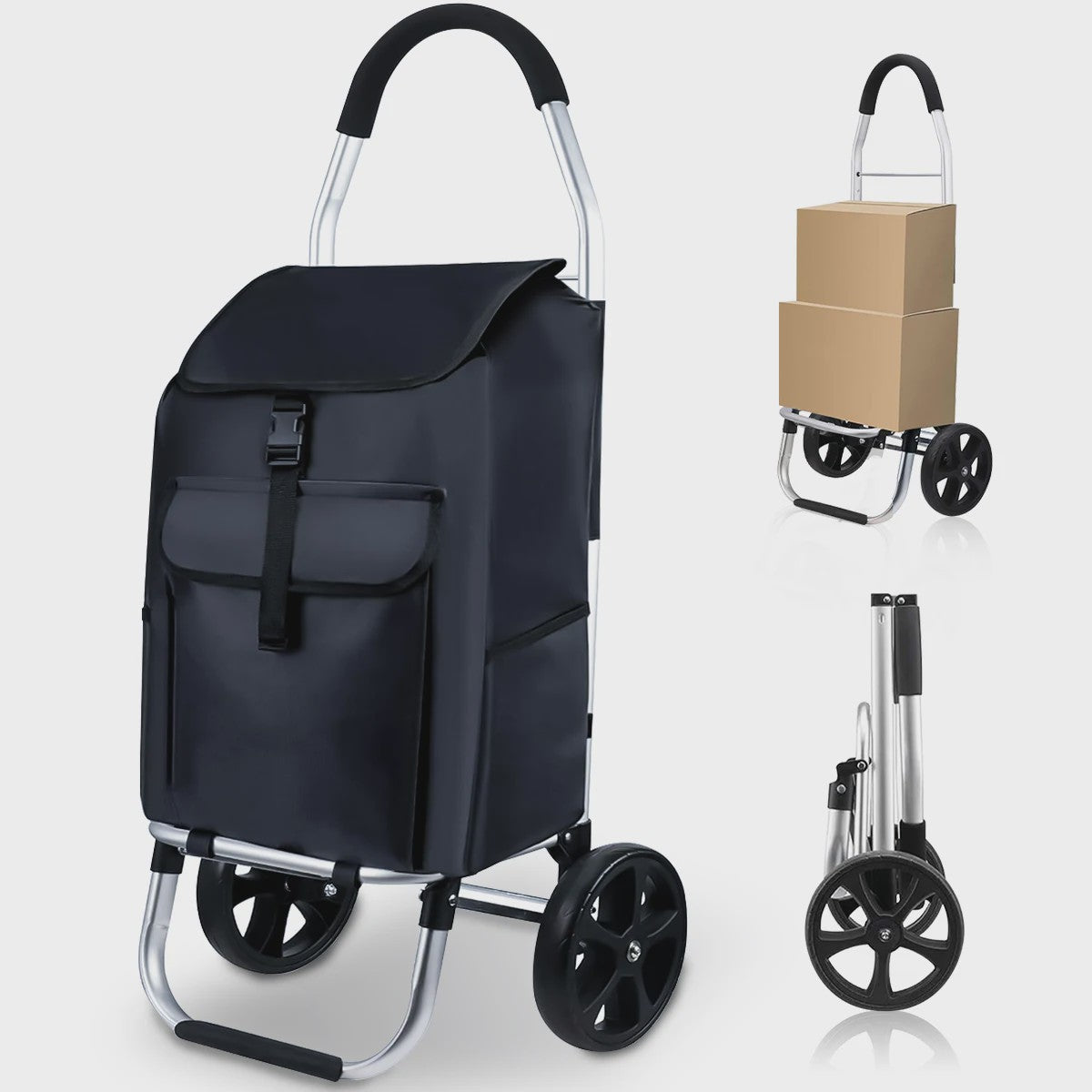 Draagbare Boodschappentrolley 45L - Opvouwbaar, Waterdicht & Klimmend