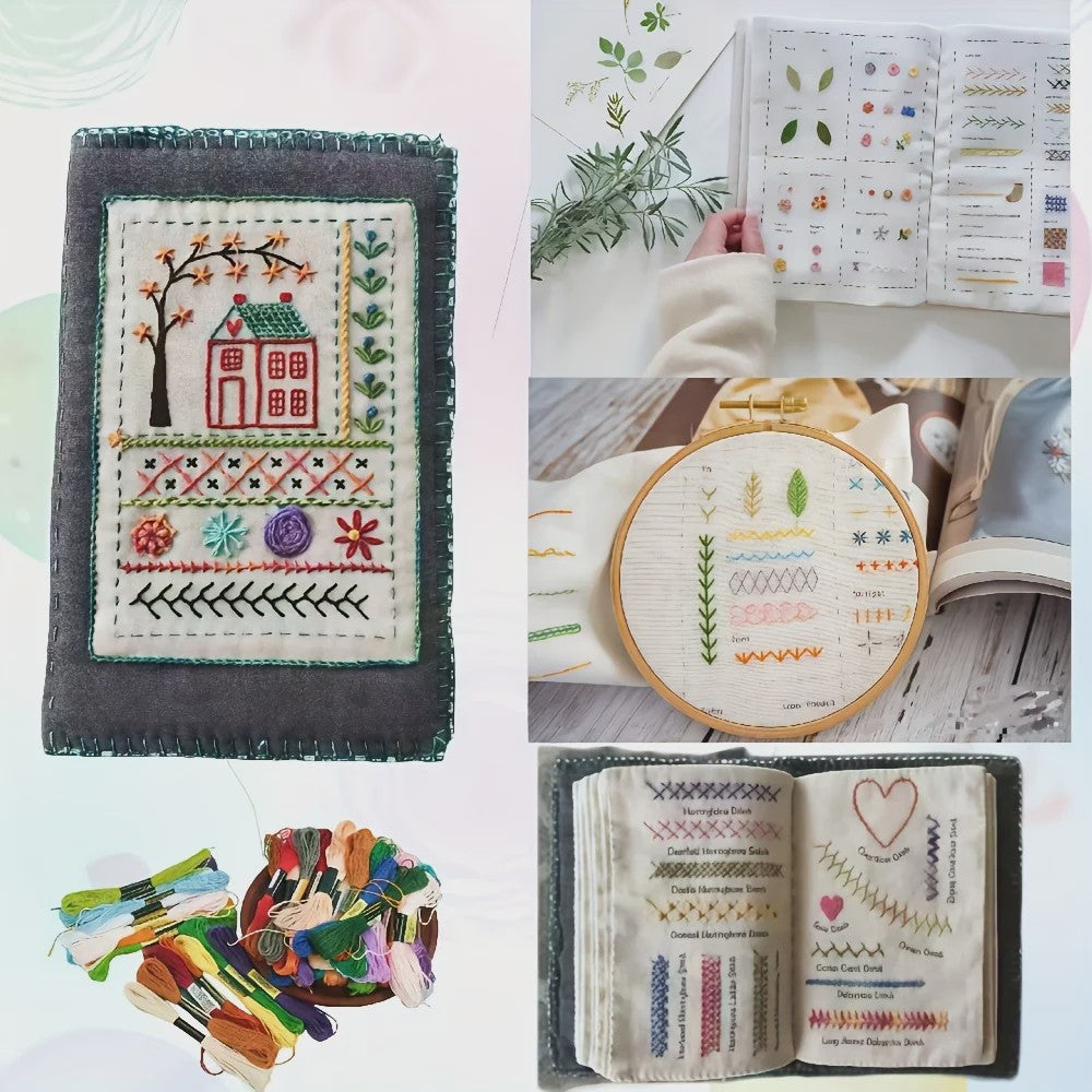 Uitgebreide Set Borduurboeken: Leer Alle Steken met Inclusief Garen & Hoop