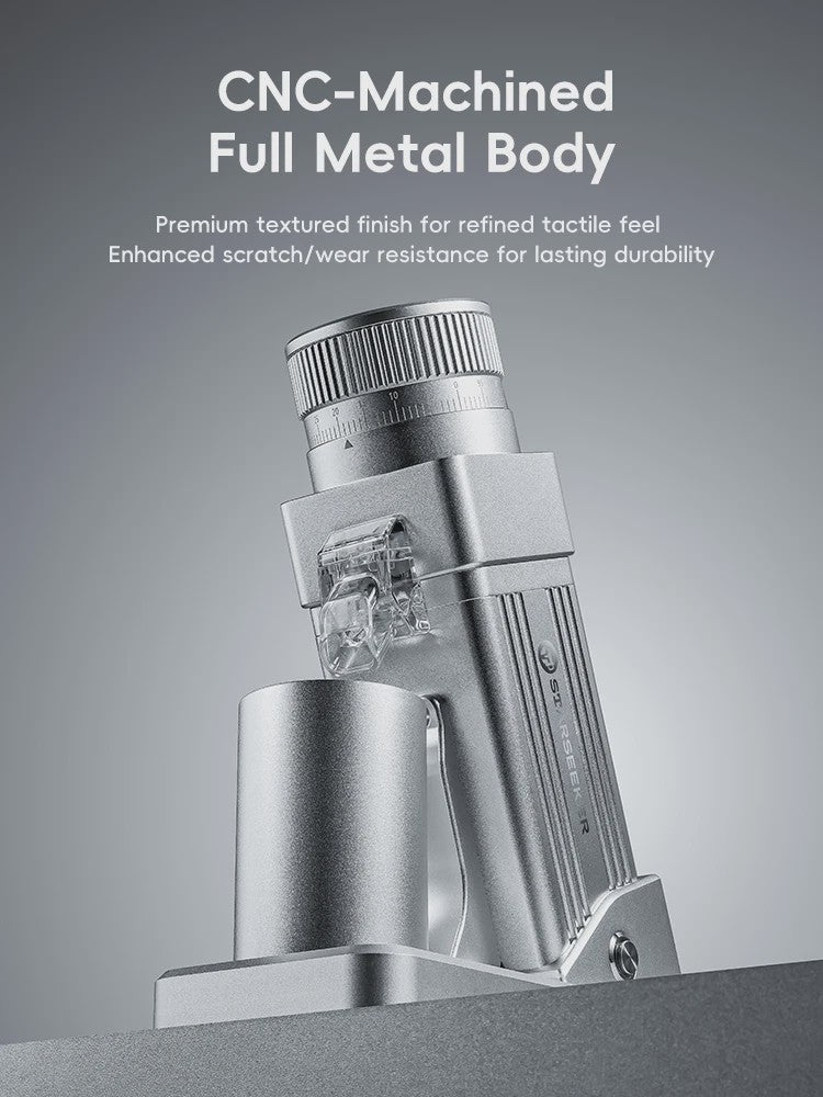 STARSEEKER E55Pro Elektrische Koffiemolen - 55mm Titanium Burr, Traploze Instelling
