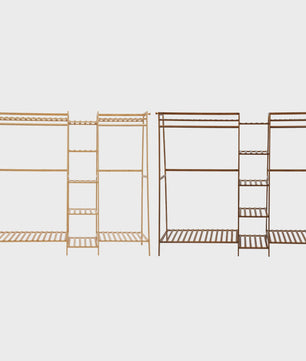 Multifunctioneel Trapezium Kledingrek van Bamboe - Garderobe & Opbergrek