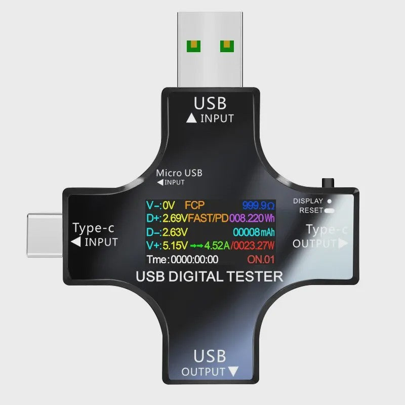 USB Tester Type-C PD Digitale Voltmeter Amperemeter - Meet Capaciteit & Stroom