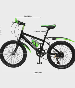 Kinder Mountainbike 20 inch - Carbon Steel Frame, 7 Versnellingen, Volledige Schokdemping