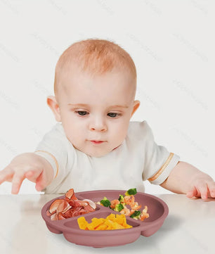 Siliconen Zuignap Bordjes met Deksel voor Baby's - Verdeeld Ontwerp