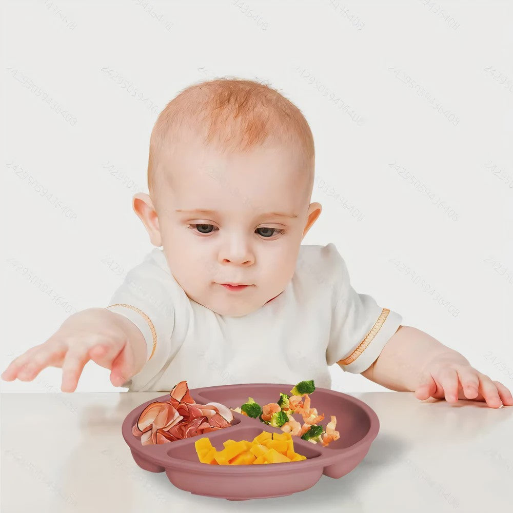 Siliconen Zuignap Bordjes met Deksel voor Baby's - Verdeeld Ontwerp