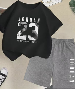 Kinder T-shirt en Short Set - Zomer Sportieve Mode met Grafische Print