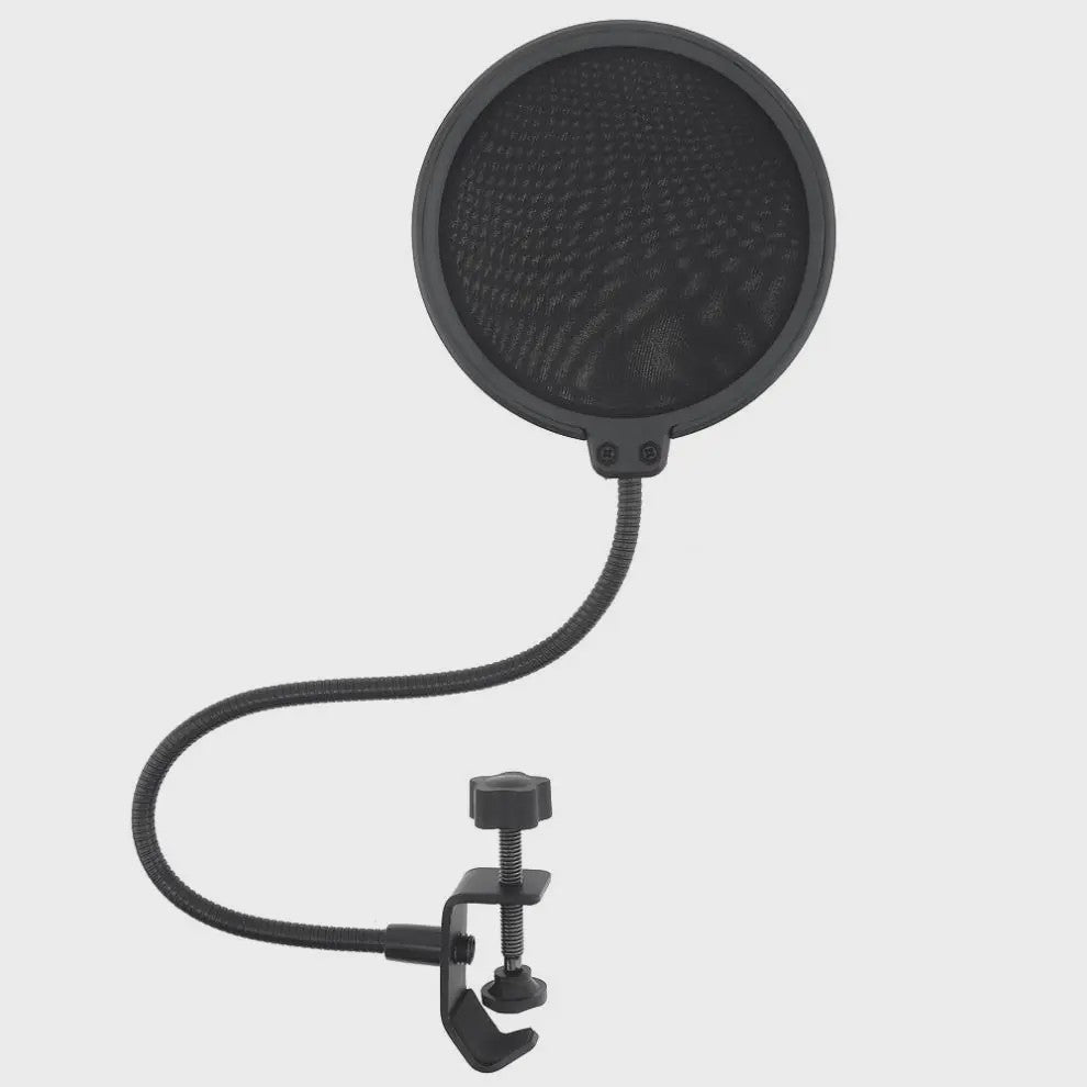 Dubbellaags Microfoon Pop Filter met Flexibele Zwanenhals voor Studio Opnames