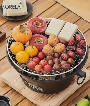 Gietijzeren Kolenbarbecue & Japanse Kolenstoof - Draagbaar voor Camping & Buiten