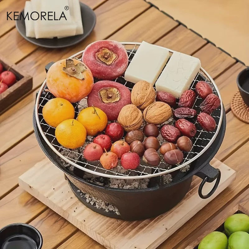 Gietijzeren Kolenbarbecue & Japanse Kolenstoof - Draagbaar voor Camping & Buiten