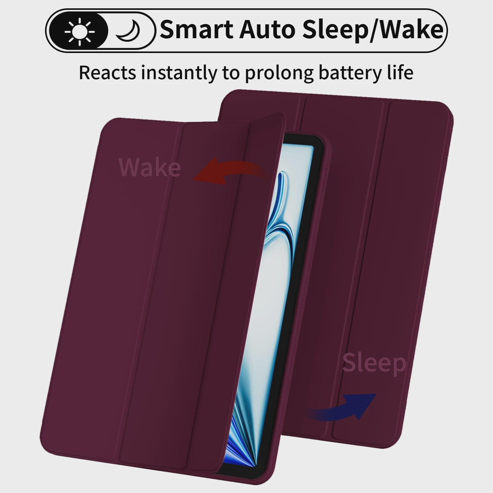 iPad Hoes 11" 11e Gen (2025) & 10.9" 10e Gen (2022) - Smart Cover met Auto Wake/Sleep