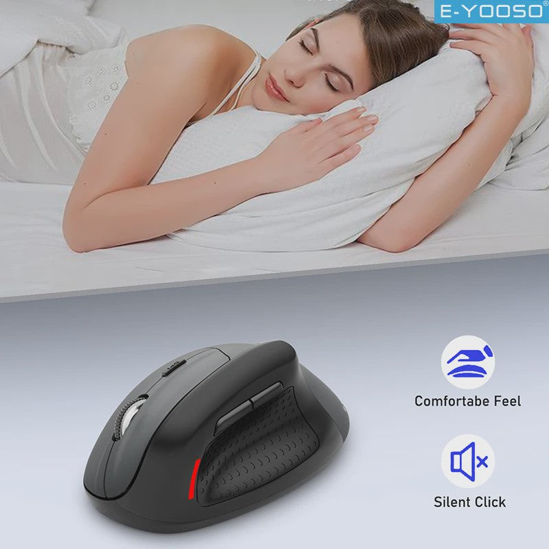 E-YOOSO X-45 Ergonomische Draadloze Muis - 4800DPI, 6 Knoppen, Stille Kliks voor PC & Laptop
