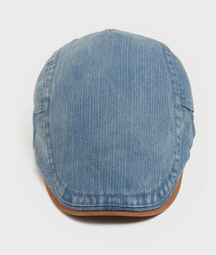 Vintage Denim Newsboy Pet voor Dames en Heren - Casual Platte Vizier Pet, Verstelbaar