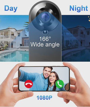 Slimme WiFi Video Deurbel met 1080P HD Camera, Nachtzicht en Bewegingsdetectie