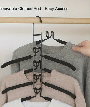 Ruimtebesparende Kledinghanger - Multi-Layer Metalen Garderobe Organizer met Antislip Schuim