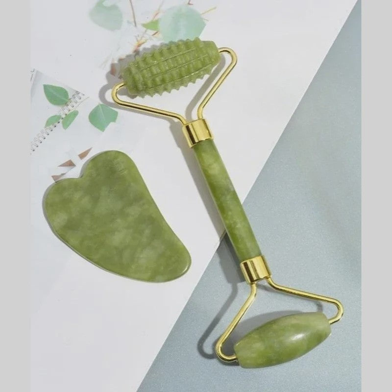 Natuurlijke Jade Roller & Gua Sha Set - Gezichtsmassage & Lichaam