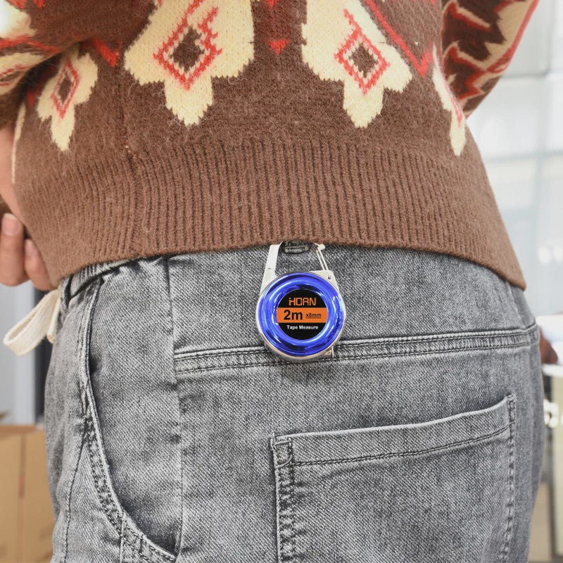 Mini Rolbandmaat met Sleutelhanger - 2 Meter Staal - Compact & Multifunctioneel