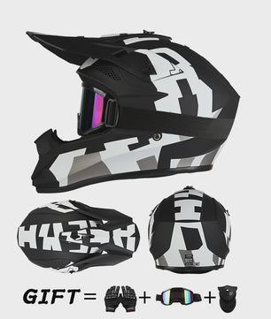 Off Road Motorcross Helm met Vizier & Goggles - Veilig & Comfortabel