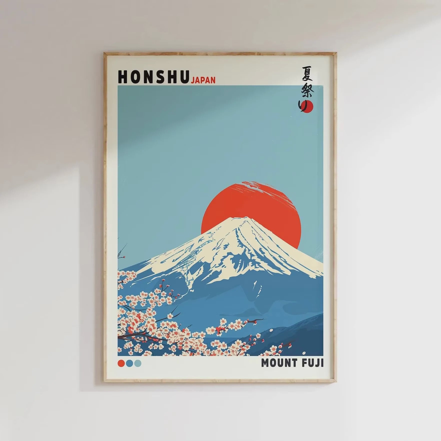 Japanse Canvas Print: Iconische Fuji & Golven - Retro Landschap Poster